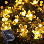 Solar Flower String Lights Outdoor Waterproof Garden Fairy Garland