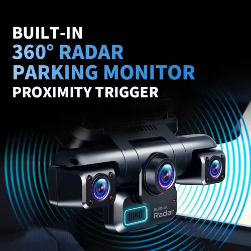 4K 360 Dash Cam 4 Channel GPS Night Vision WiFi Car Camera System
