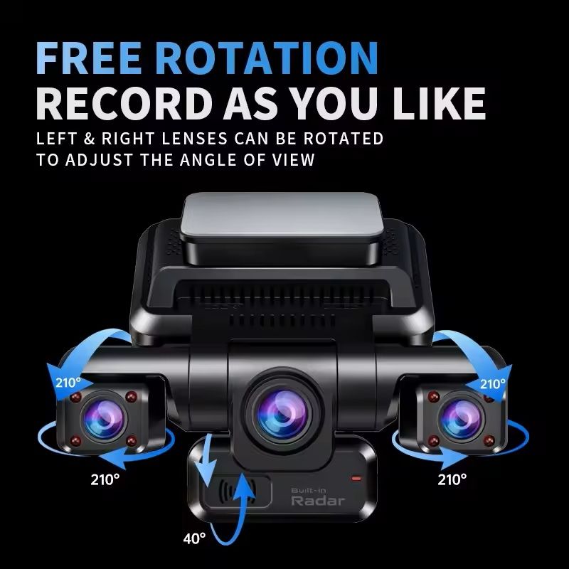 4K 360 Dash Cam 4 Channel GPS Night Vision WiFi Car Camera System