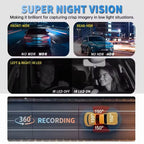 4K 360 Dash Cam 4 Channel GPS Night Vision WiFi Car Camera System