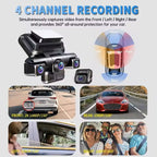 4K 360 Dash Cam 4 Channel GPS Night Vision WiFi Car Camera System