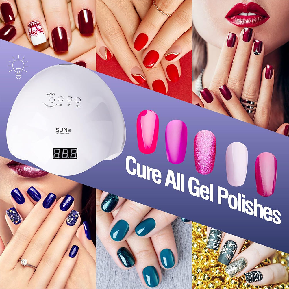 UV LED Nail Lamp for Gel Polish, Professional Salon Dryer with 4 Timer Settings, Auto Sensor & LCD Screen