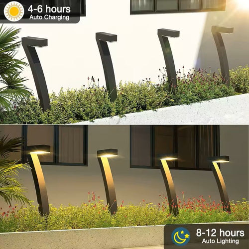 6 Pack Bright Solar Pathway Lights Auto On/Off Outdoor Landscape Set