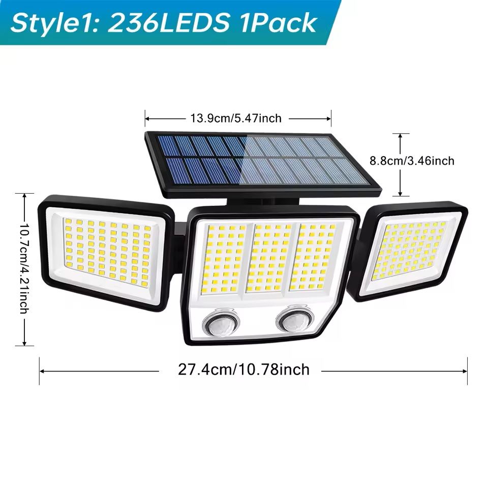 Solar Motion Sensor Outdoor Light with Adjustable Heads