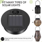 Solar Lantern Replacement Lids with LED Panel for Outdoor Hanging Lights