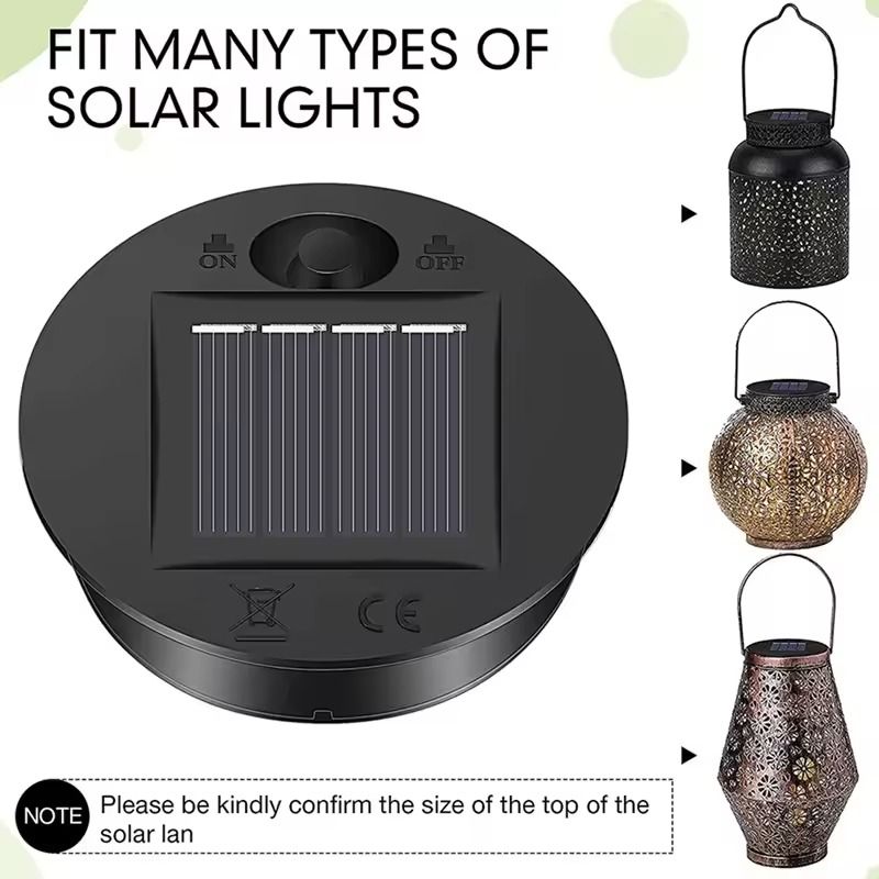 Solar Lantern Replacement Lids with LED Panel for Outdoor Hanging Lights