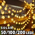 Solar Crystal Globe LED String Lights for Outdoor Garden and Party Decor