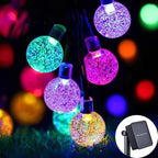 Solar Crystal Globe LED String Lights for Outdoor Garden and Party Decor