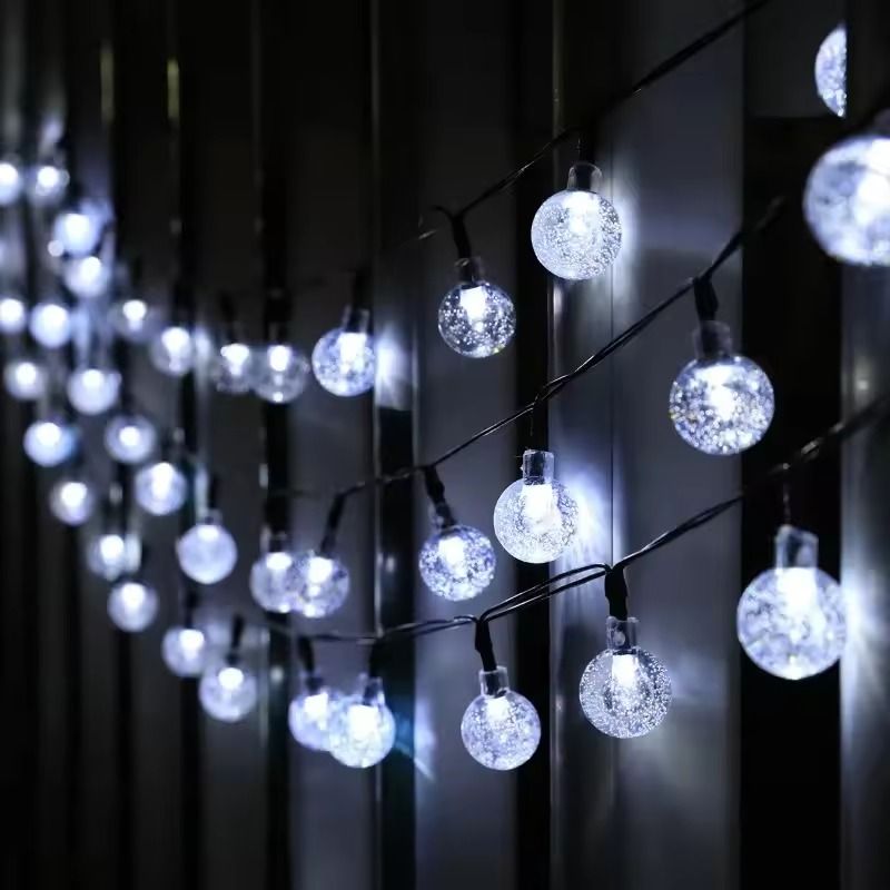 Solar Crystal Globe LED String Lights for Outdoor Garden and Party Decor