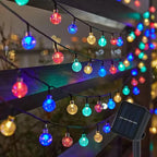 Solar Crystal Globe LED String Lights for Outdoor Garden and Party Decor