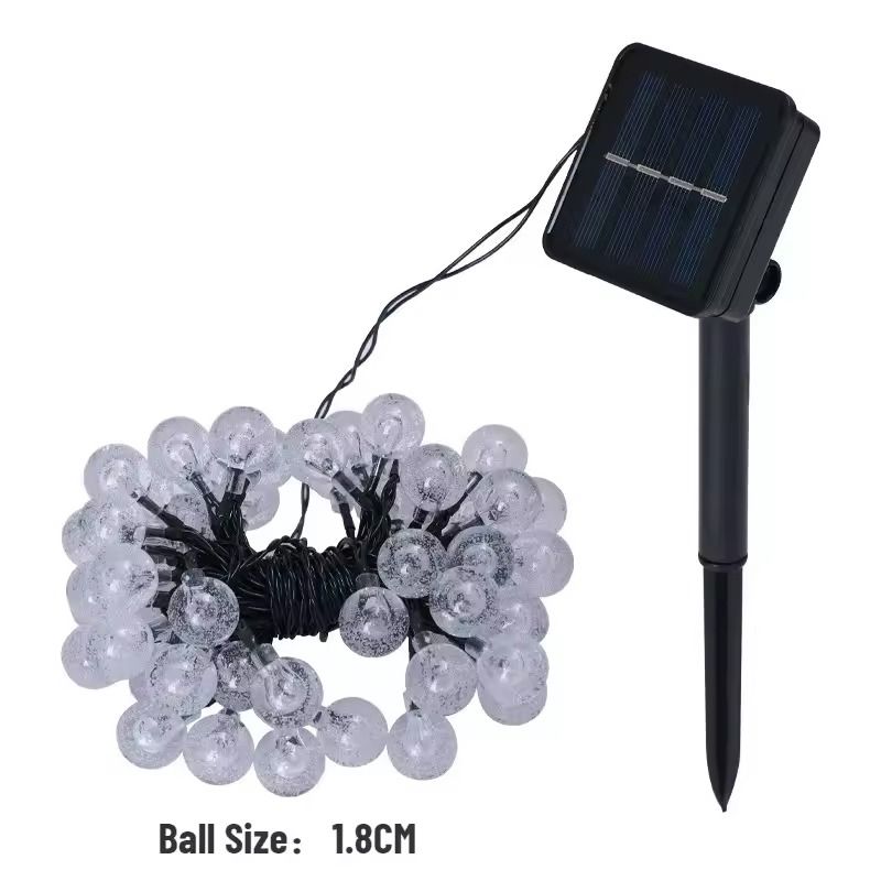 Solar Crystal Globe LED String Lights for Outdoor Garden and Party Decor