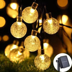 Solar Crystal Globe LED String Lights for Outdoor Garden and Party Decor