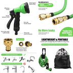 Garden Water Hose Expandable – High Pressure PVC Reel with Double Metal Connector for Garden, Farm Irrigation & Car Wash