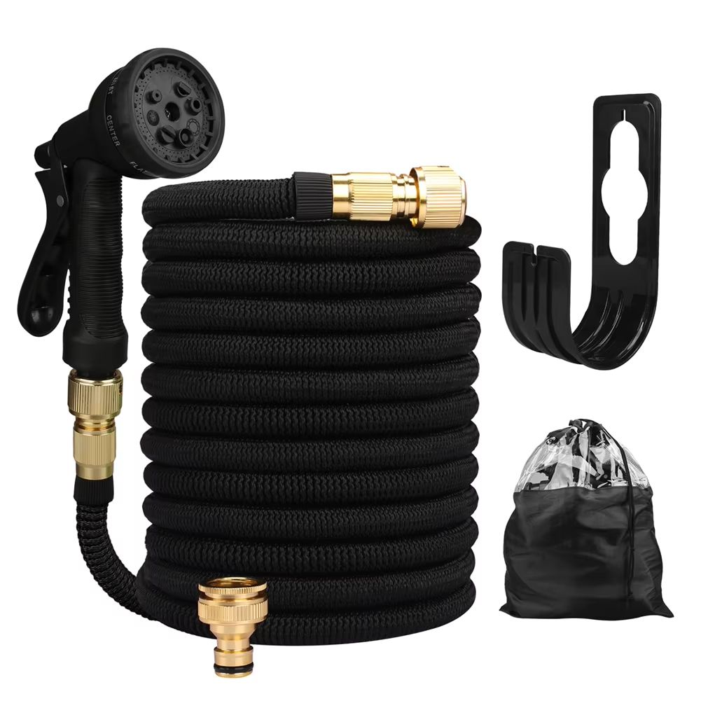 Garden Water Hose Expandable – High Pressure PVC Reel with Double Metal Connector for Garden, Farm Irrigation & Car Wash
