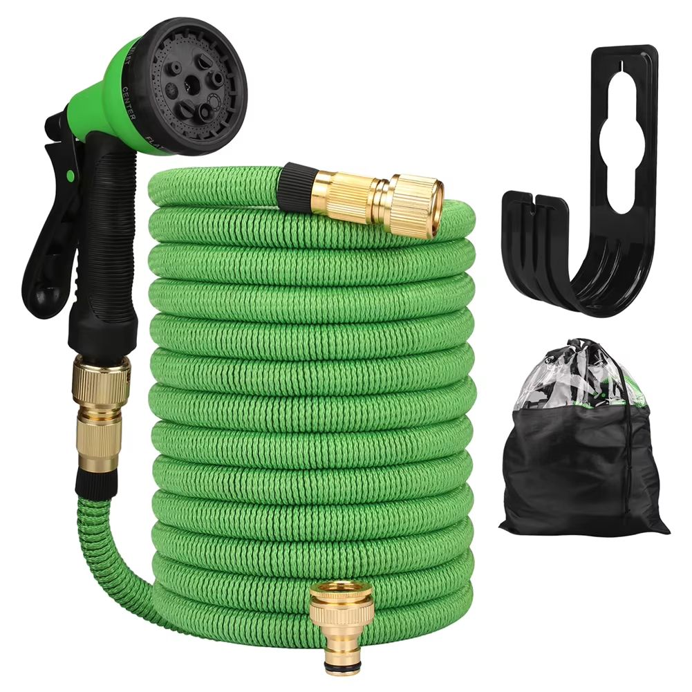 Garden Water Hose Expandable – High Pressure PVC Reel with Double Metal Connector for Garden, Farm Irrigation & Car Wash