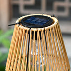 Waterproof Solar Rattan Lantern with Hanging Bamboo Weave for Garden, Patio & Courtyard Decor