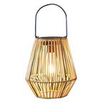 Waterproof Solar Rattan Lantern with Hanging Bamboo Weave for Garden, Patio & Courtyard Decor