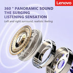 Lenovo Bluetooth Wireless Ear Clip Earbuds, Bone Conduction Headphones, TWS Panoramic Sound with Mic