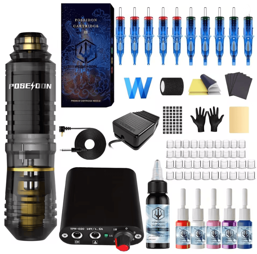 ProInk Poseidon Wireless Tattoo Pen Kit for Permanent Makeup and Body Art