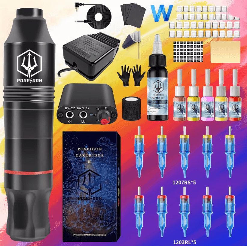 ProInk Poseidon Wireless Tattoo Pen Kit for Permanent Makeup and Body Art