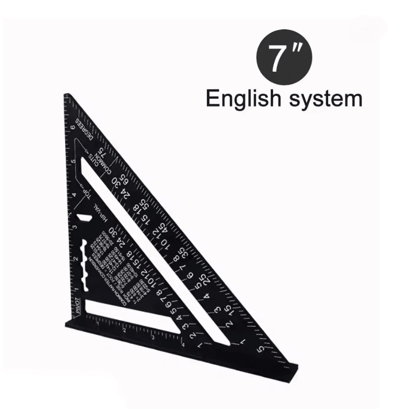 PrecisionCarp 7 Inch Triangle Ruler Speed Square Aluminum Alloy