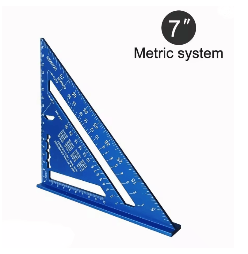 PrecisionCarp 7 Inch Triangle Ruler Speed Square Aluminum Alloy
