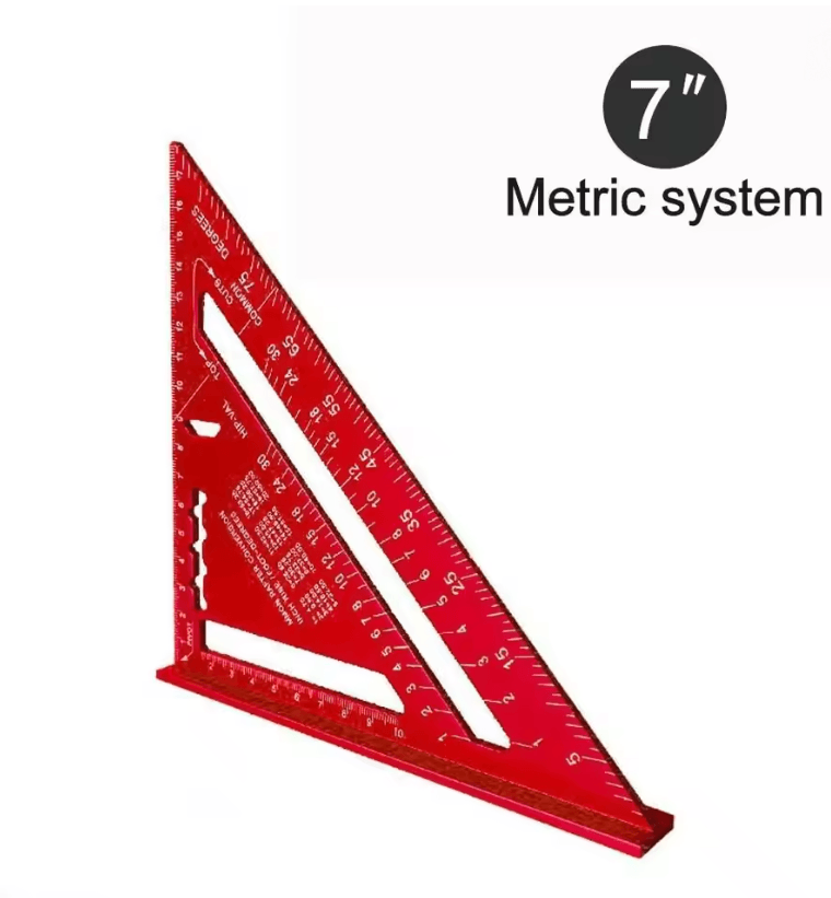 PrecisionCarp 7 Inch Triangle Ruler Speed Square Aluminum Alloy