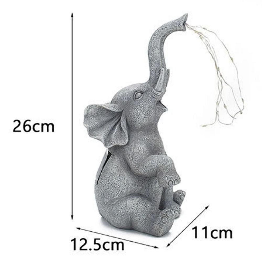 Solar Elephant String Lights Outdoor Garden Decor Solar Statue Sculptures