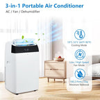 14000 BTU Portable AC with Dehumidifier, Fan and Remote for Large Rooms