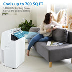 14000 BTU Portable AC with Dehumidifier, Fan and Remote for Large Rooms