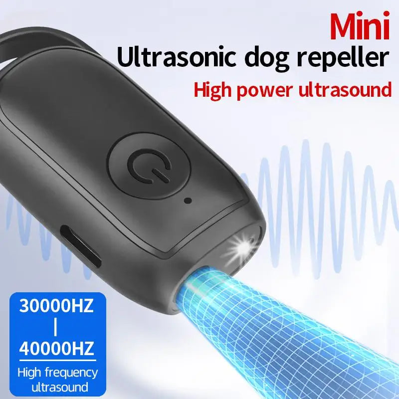 Mini Dog Deterrent, Ultrasonic Dog Repeller with LED | Effective Anti-Barking Training Device for Dogs