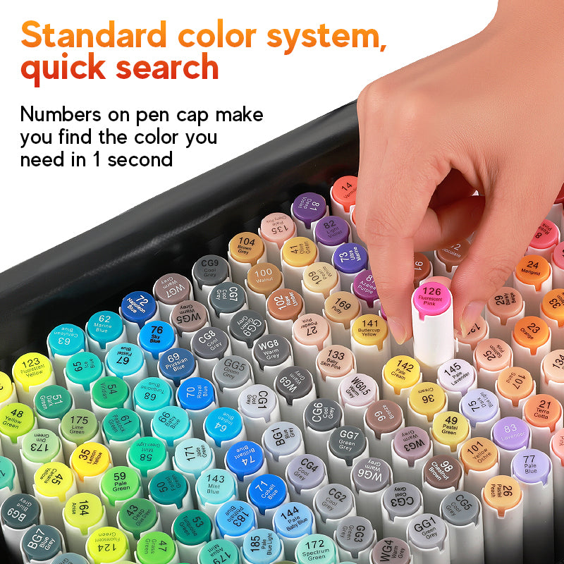 Dual Tip Alcohol Markers Professional Art Marker Set for Artists, Brush & Broad Tips, Drawing, Coloring, Painting