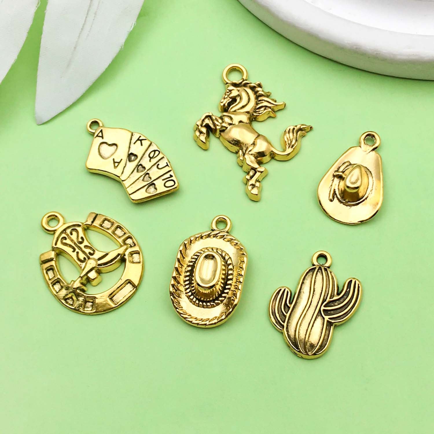 Western Cowboy Charms Set for Jewelry Making, 20Pc Alloy Pendants for Bracelets, Necklaces & Gifts
