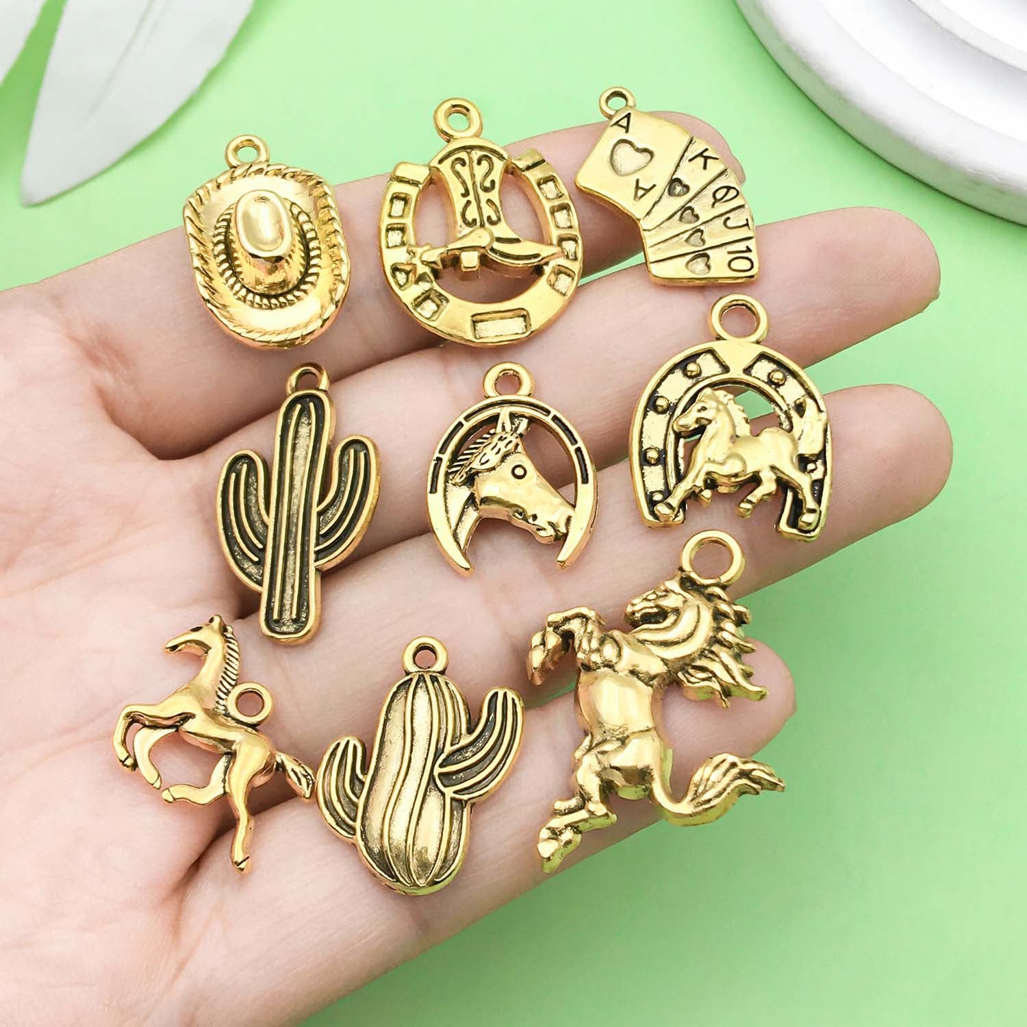 Western Cowboy Charms Set for Jewelry Making, 20Pc Alloy Pendants for Bracelets, Necklaces & Gifts