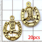 Western Cowboy Charms Set for Jewelry Making, 20Pc Alloy Pendants for Bracelets, Necklaces & Gifts