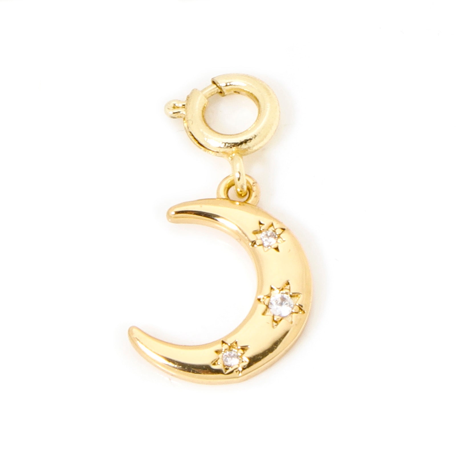 18K Gold Plated Brass Heart Horseshoe Charm with Spring Ring Clasp for DIY Necklace and Bracelet Jewelry