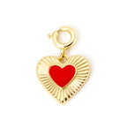 18K Gold Plated Brass Heart Horseshoe Charm with Spring Ring Clasp for DIY Necklace and Bracelet Jewelry