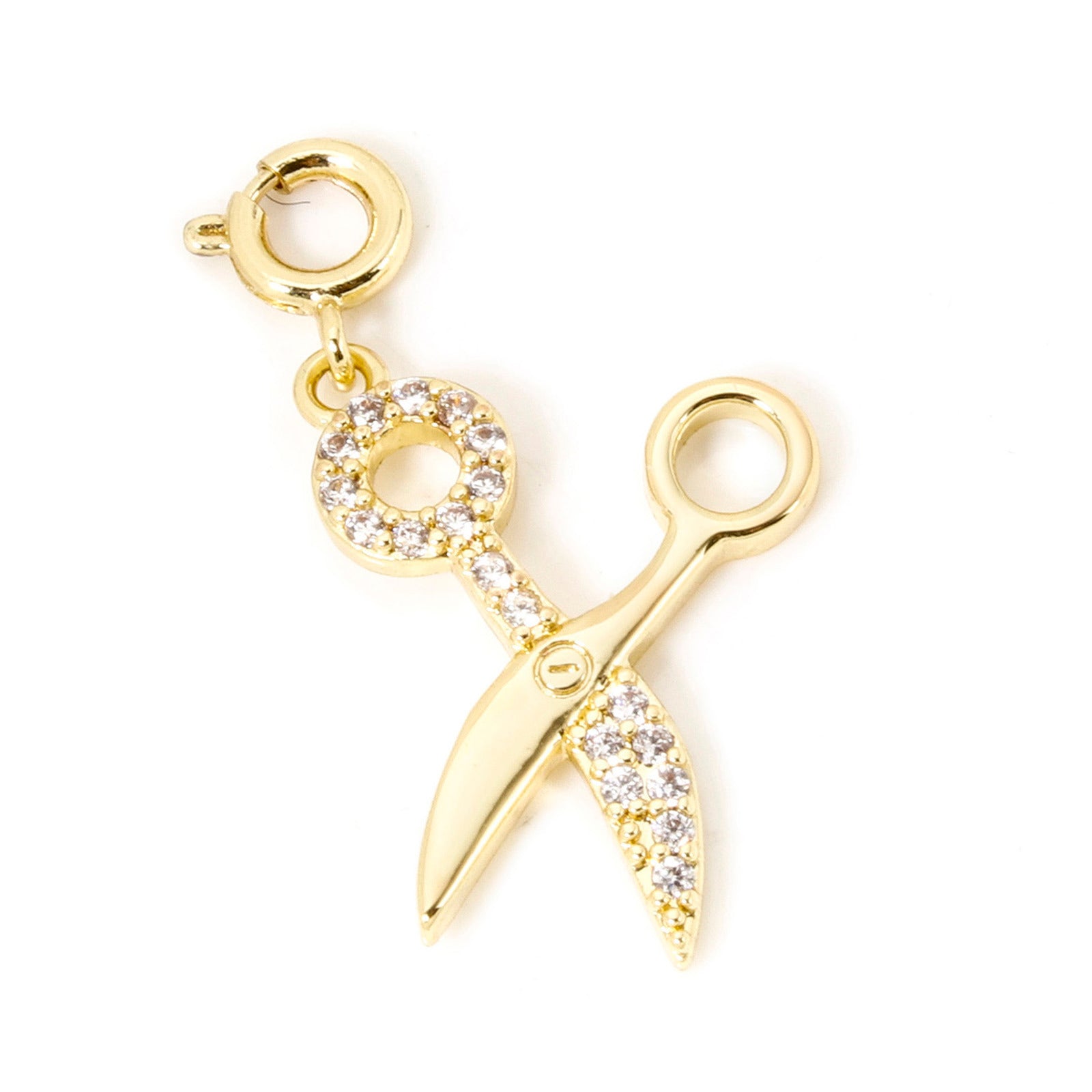 18K Gold Plated Brass Heart Horseshoe Charm with Spring Ring Clasp for DIY Necklace and Bracelet Jewelry