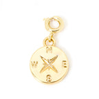 18K Gold Plated Brass Heart Horseshoe Charm with Spring Ring Clasp for DIY Necklace and Bracelet Jewelry