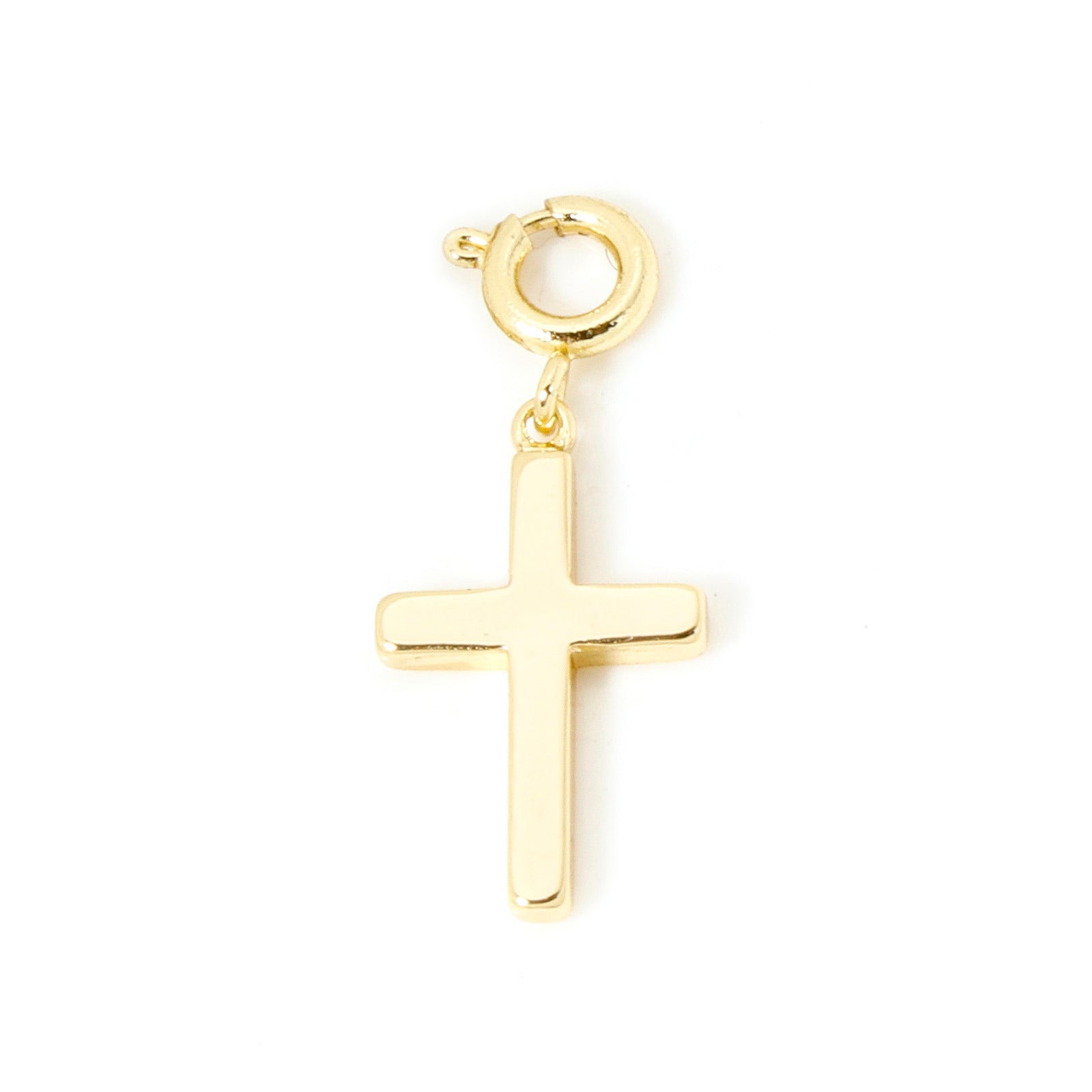 18K Gold Plated Brass Heart Horseshoe Charm with Spring Ring Clasp for DIY Necklace and Bracelet Jewelry