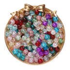 8 mm Glass Crackle Beads for Jewelry Making Sparkling Loose Spacer Beads for Bracelets Necklaces Earrings