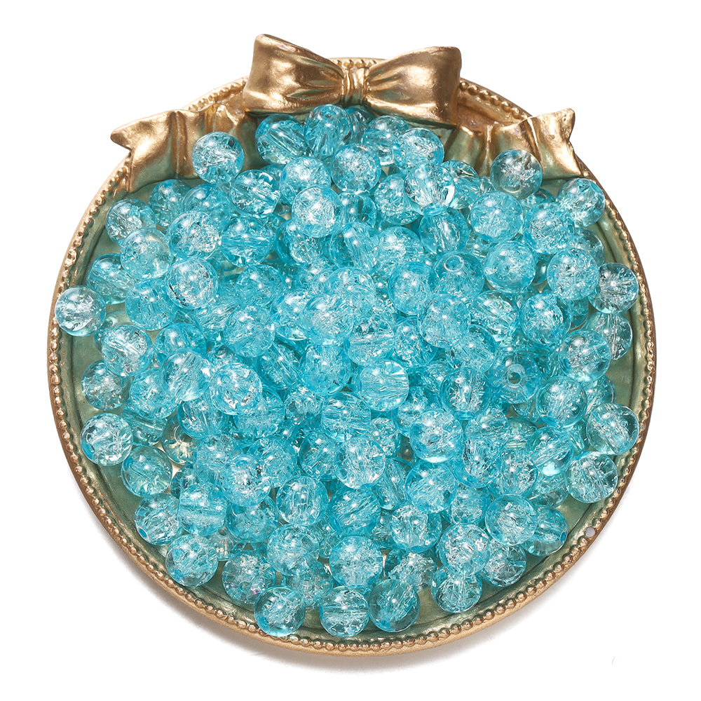 8 mm Glass Crackle Beads for Jewelry Making Sparkling Loose Spacer Beads for Bracelets Necklaces Earrings