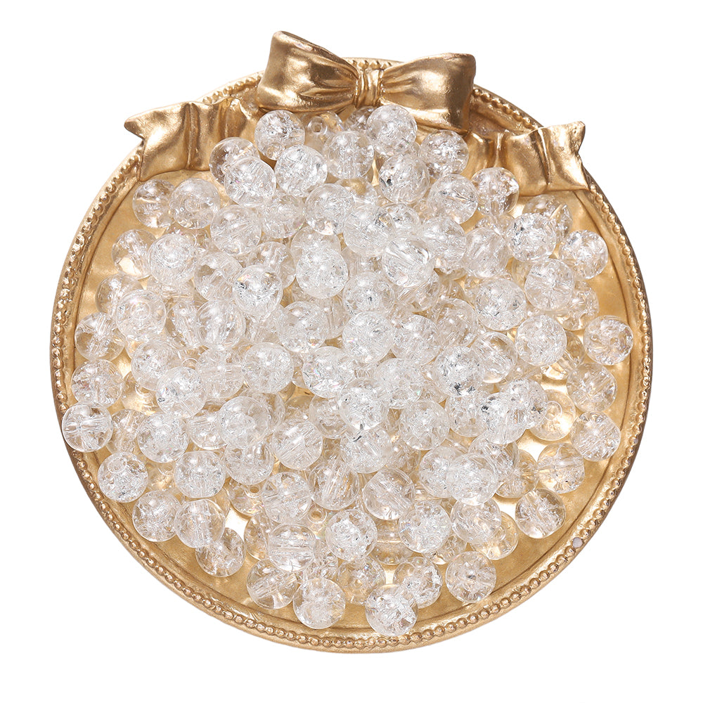 8 mm Glass Crackle Beads for Jewelry Making Sparkling Loose Spacer Beads for Bracelets Necklaces Earrings