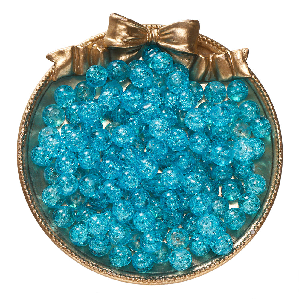 8 mm Glass Crackle Beads for Jewelry Making Sparkling Loose Spacer Beads for Bracelets Necklaces Earrings