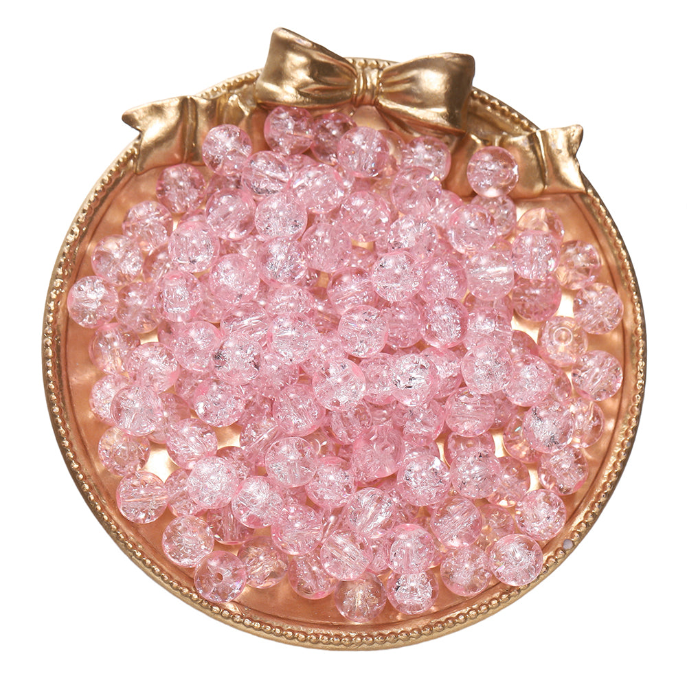 8 mm Glass Crackle Beads for Jewelry Making Sparkling Loose Spacer Beads for Bracelets Necklaces Earrings