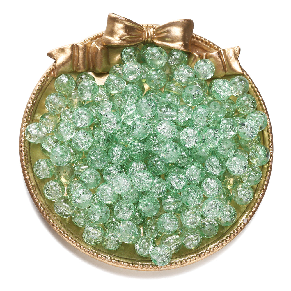 8 mm Glass Crackle Beads for Jewelry Making Sparkling Loose Spacer Beads for Bracelets Necklaces Earrings