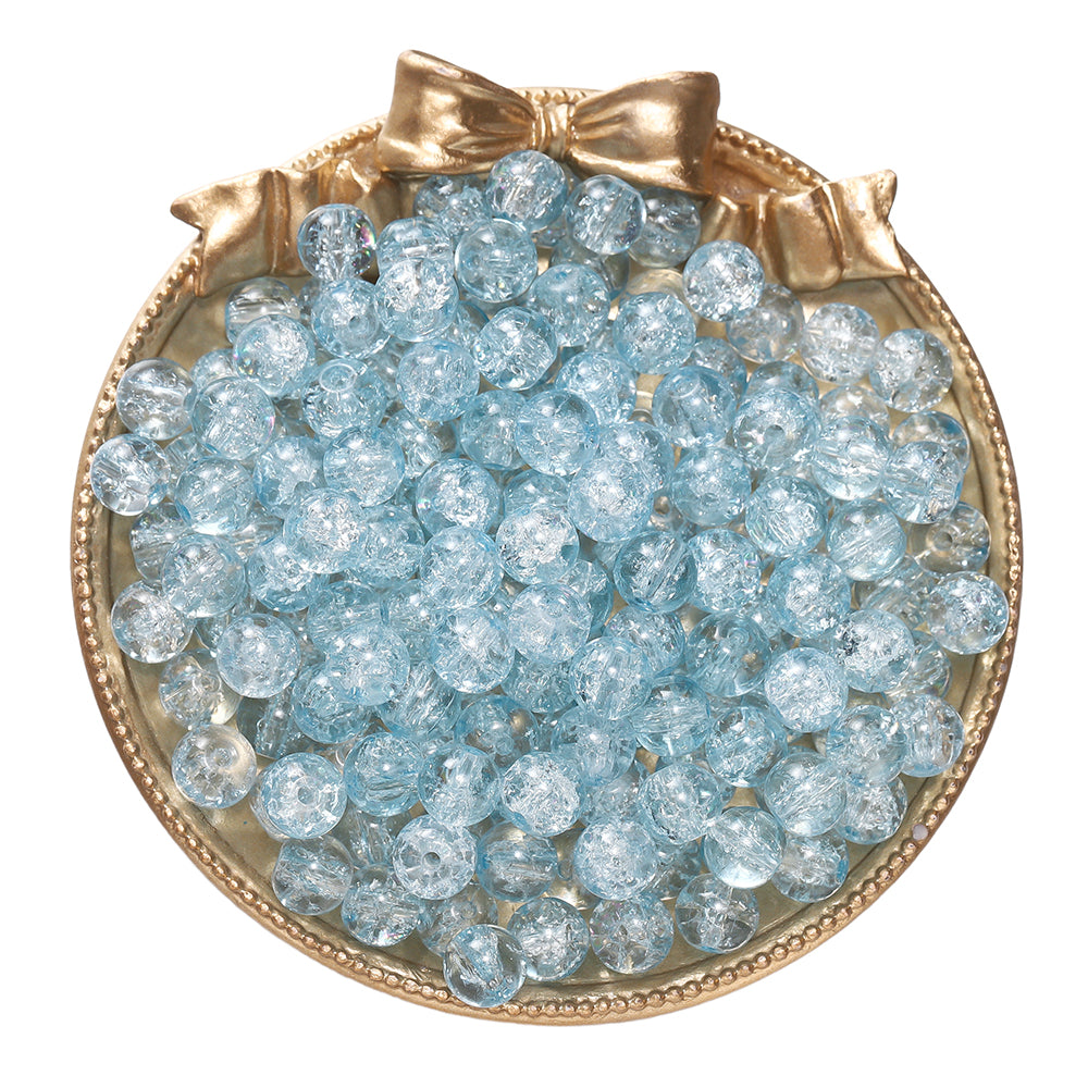8 mm Glass Crackle Beads for Jewelry Making Sparkling Loose Spacer Beads for Bracelets Necklaces Earrings