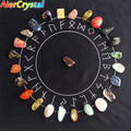 Natural Crystal Rune Stones Set Quartz Agate Crystal Stones for Reiki Healing, Witchcraft, Spiritual Energy & Rune