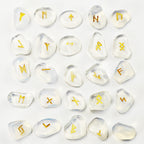 Natural Crystal Rune Stones Set Quartz Agate Crystal Stones for Reiki Healing, Witchcraft, Spiritual Energy & Rune