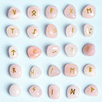 Natural Crystal Rune Stones Set Quartz Agate Crystal Stones for Reiki Healing, Witchcraft, Spiritual Energy & Rune